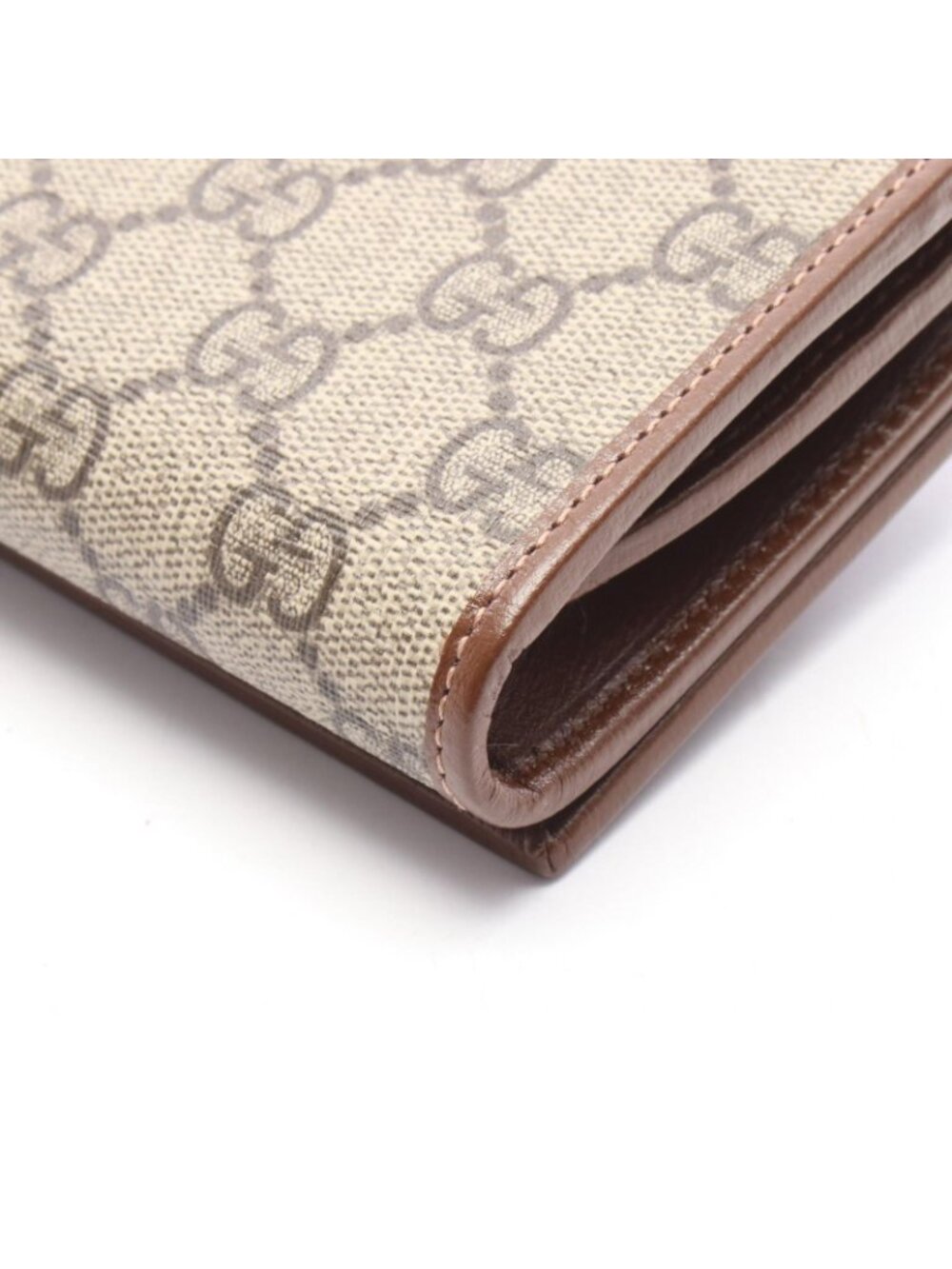 Gucci Bifold Wallet Horsebit GG Supreme Beige Brown Leather Compact - Picture 5 of 7